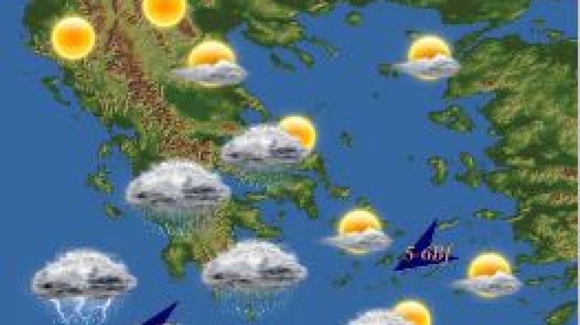 Παροδικές βροχές και συννεφιά