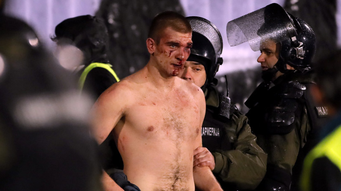 Βελιγράδι: Απίστευτο ξύλο και εικόνες-σοκ με αιματοβαμμένους οπαδούς της Παρτιζάν