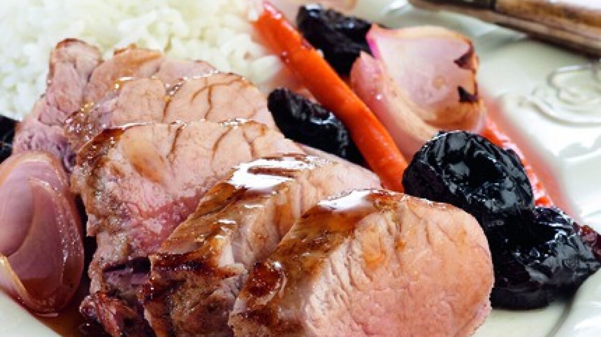 Ψαρονέφρι με δαμάσκηνα και μαστίχα