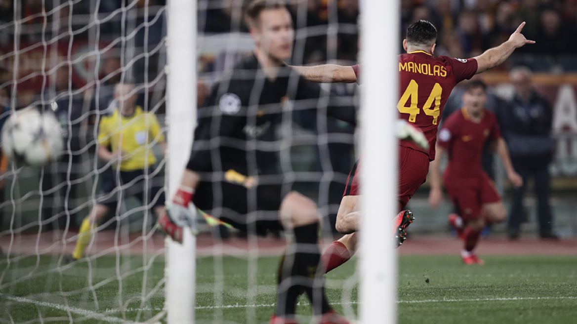 Βίντεο: Η «χρυσή» κεφαλιά του Κώστα Μανωλά που έστειλε τη Ρόμα στους «4» του Champions League