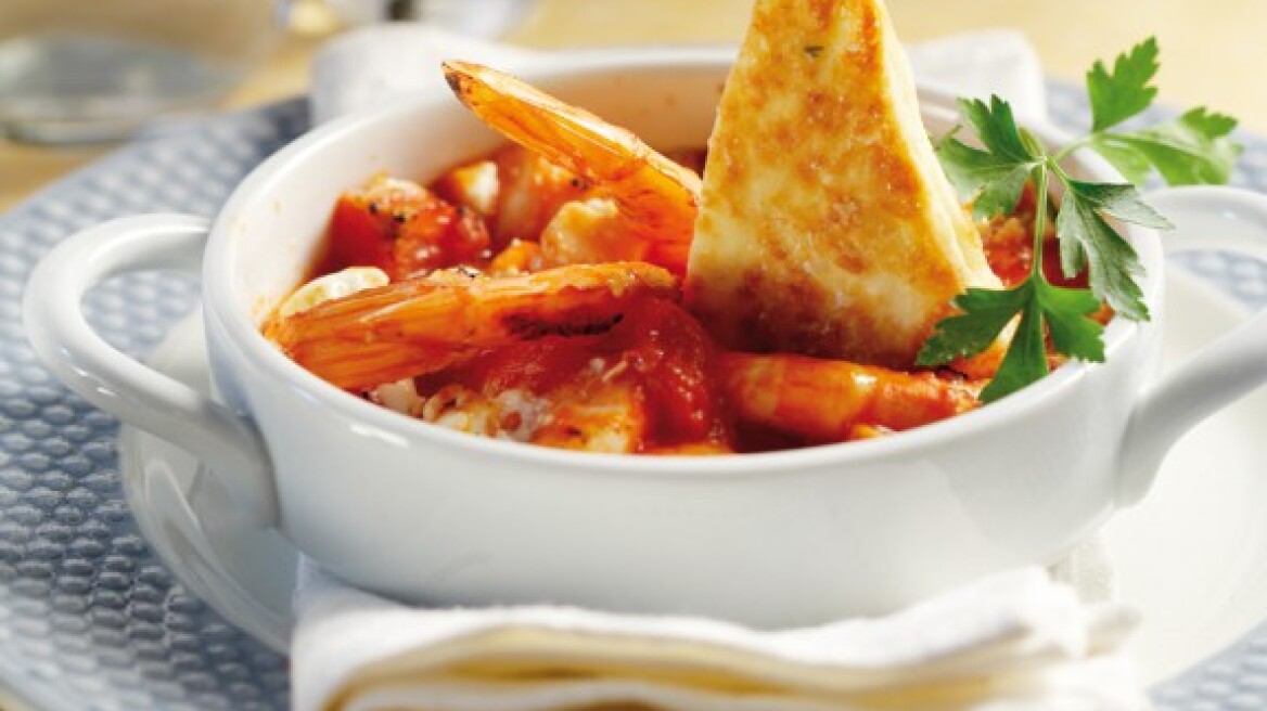 Γαρίδες σαγανάκι