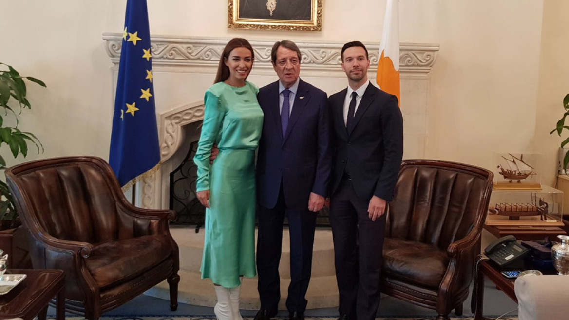 Φωτογραφίες: Η Ελένη Φουρέιρα συνάντησε τον πρόεδρο της Κύπρου