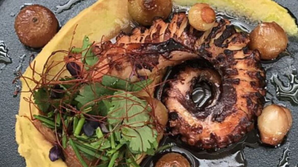 Χταπόδι με φάβα και κοκάρια