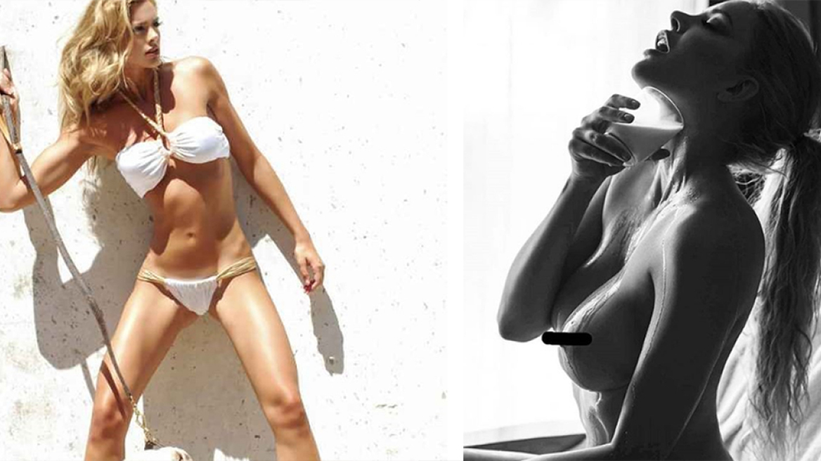 Η Ρία Αντωνίου «γυμνή» μέσα από το… ολόχρυσο φόρεμα της 