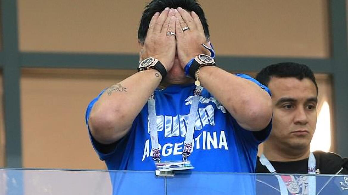 Σοκαρισμένος ο Μαραντόνα μετά τη βαριά ήττα της Αργεντινής με 3-0 από την Κροατία