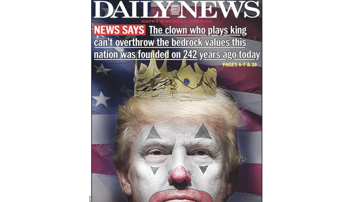 New York Daily News για Τραμπ: «Ο κλόουν που το παίζει βασιλιάς» 
