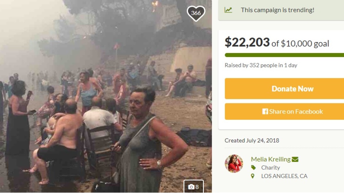 Ηθοποιός του Χόλιγουντ ξεκίνησε καμπάνια για τους πυρόπληκτους της Αττικής