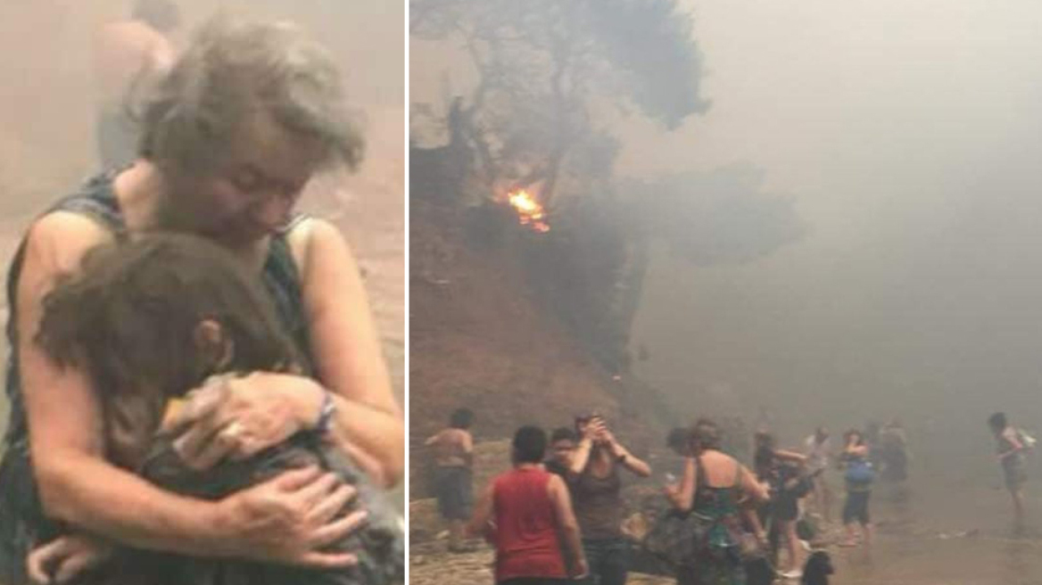 Φωτιά στο Μάτι: Η δραματική ιστορία πίσω από τη φωτογραφία με τη γιαγιά και την 9χρονη στη θάλασσα