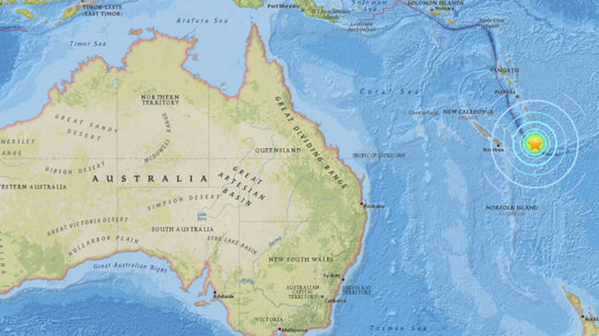 Προειδοποίηση για τσουνάμι στη Νέα Καληδονία μετά τα 7 Ρίχτερ