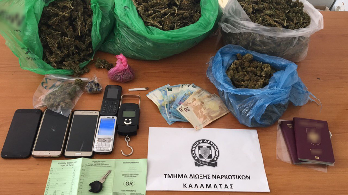 Τέσσερις συλλήψεις για ναρκωτικά στην Καλαμάτα