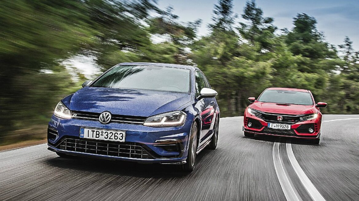 Συγκρίνουμε: Honda Civic Type R VS VW Golf R DSG7