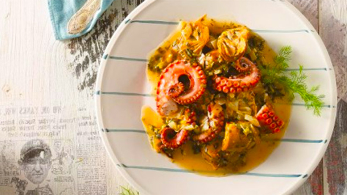 Χταπόδι με αγκινάρες