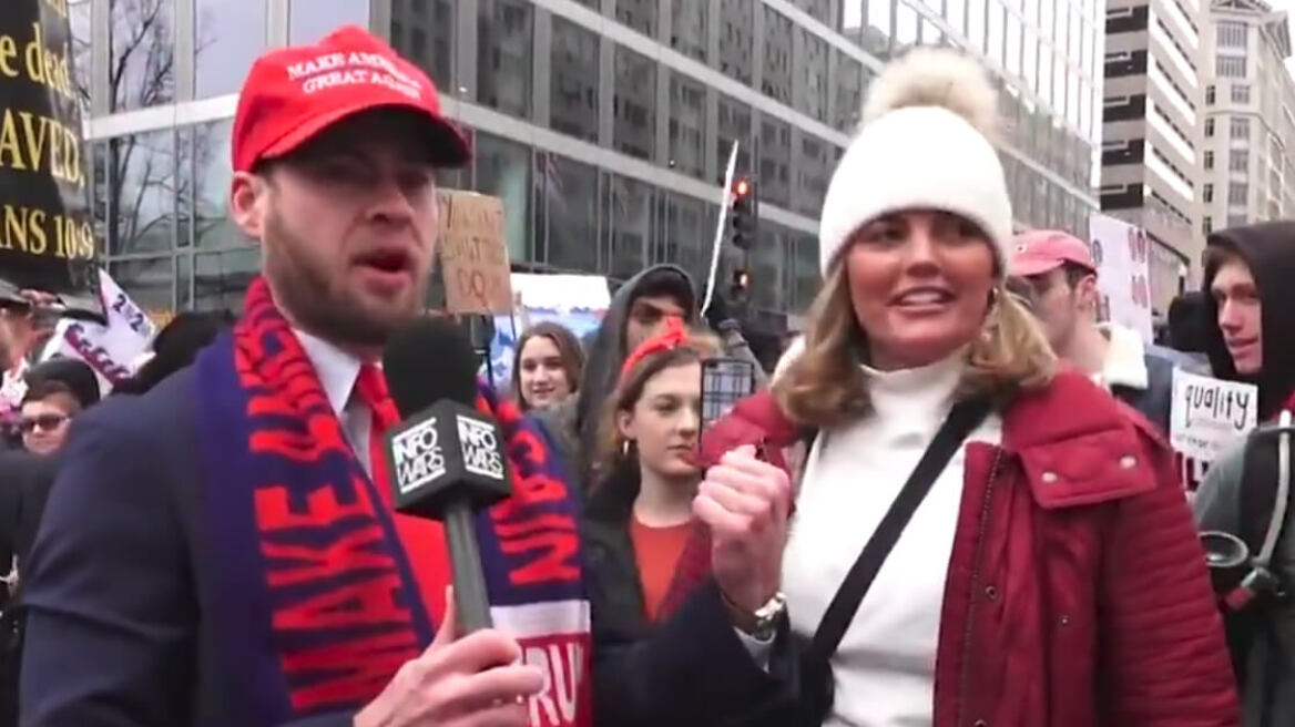 Βίντεο: Φεμινίστρια διαδηλώτρια «γράπωσε» τα γεννητικά όργανα δημοσιογράφου on camera