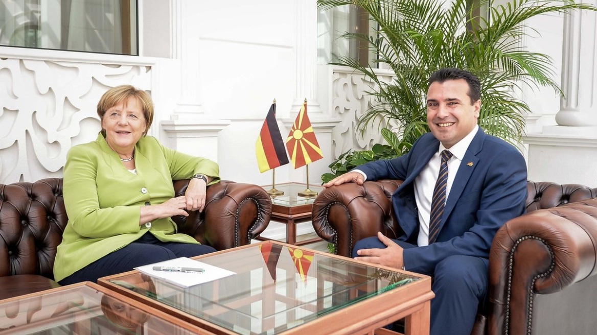 O Zάεφ ευχαριστεί τη Μέρκελ για τη συμβολή της στη Συμφωνία των Πρεσπών 