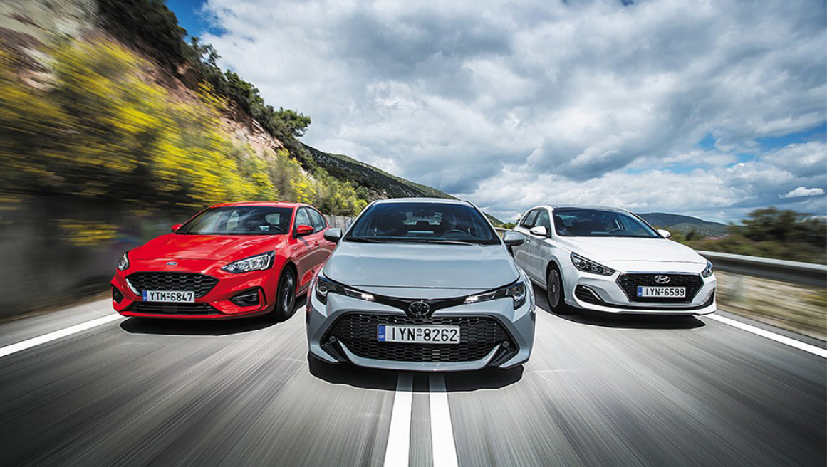 Συγκριτικό: Ford Focus 1.0 EcoBoost VS Hyundai i30 1.0T VS Toyota Corolla 1.2T