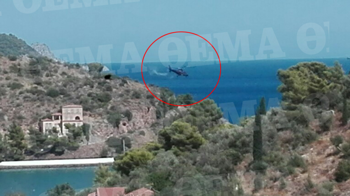Φωτογραφίες-ντοκουμέντο από την πτώση του ελικοπτέρου ανάμεσα σε Πόρο και Γαλατά
