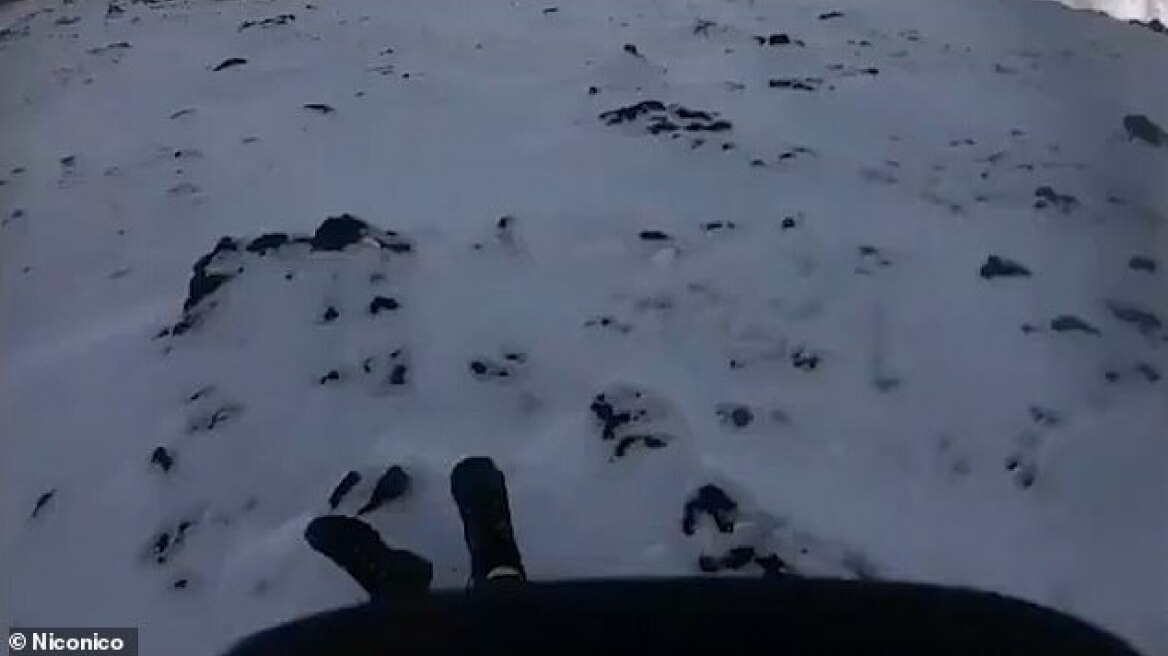 Ιάπωνας ορειβάτης κατέγραψε την πτώση του σε χιονισμένο ηφαίστειο - Το βίντεο κόβει την ανάσα