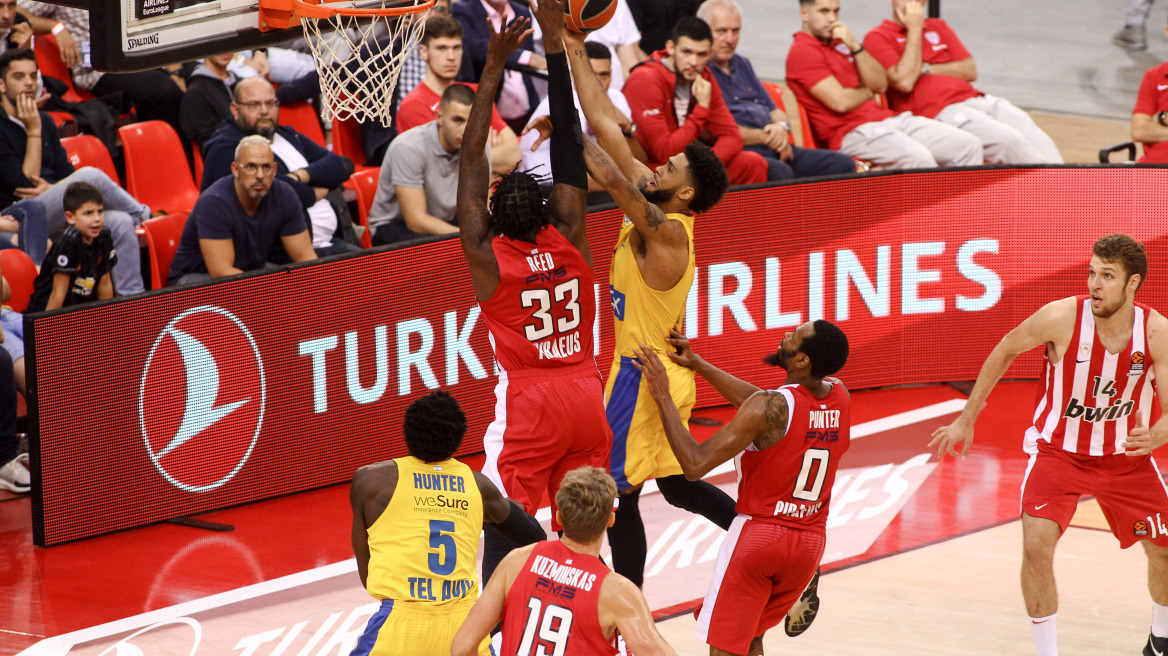 Euroleague, Ολυμπιακός-Μακάμπι 65-90: Ανώμαλη προσγείωση