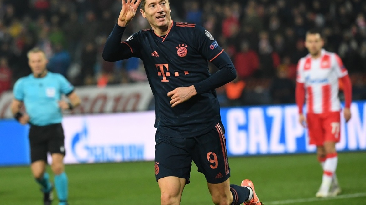 Champions League: Σ-έξι Μπάγερν στο Βελιγράδι, καρέ ο Λεβαντόφσκι - Δείτε βίντεο με όλα τα γκολ