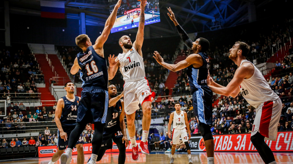 Euroleague, Ζενίτ-Ολυμπιακός 91-87: Ο συγκλονιστικός Σπανούλης δεν έφτανε