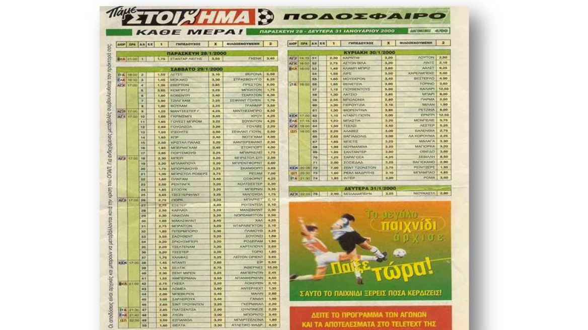 Το Πάμε Στοίχημα γιορτάζει σήμερα τα 20 χρόνια του