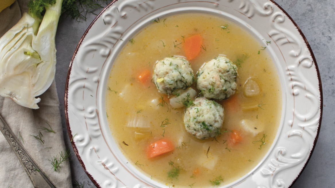 Γιουβαρλάκια μπακαλιάρου σούπα