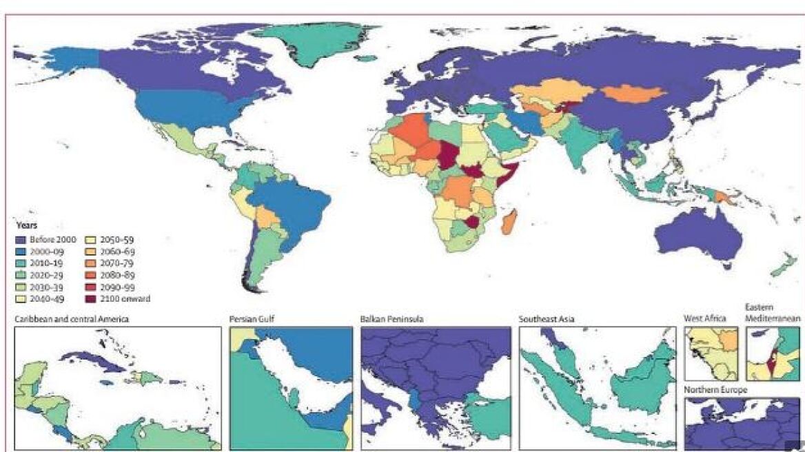 Έρευνα: Ποιες χώρες θα χάσουν το 50% του πληθυσμού τους ως το 2100 – Η Τουρκία στα 12 πιο ισχυρά κράτη (Χάρτες)