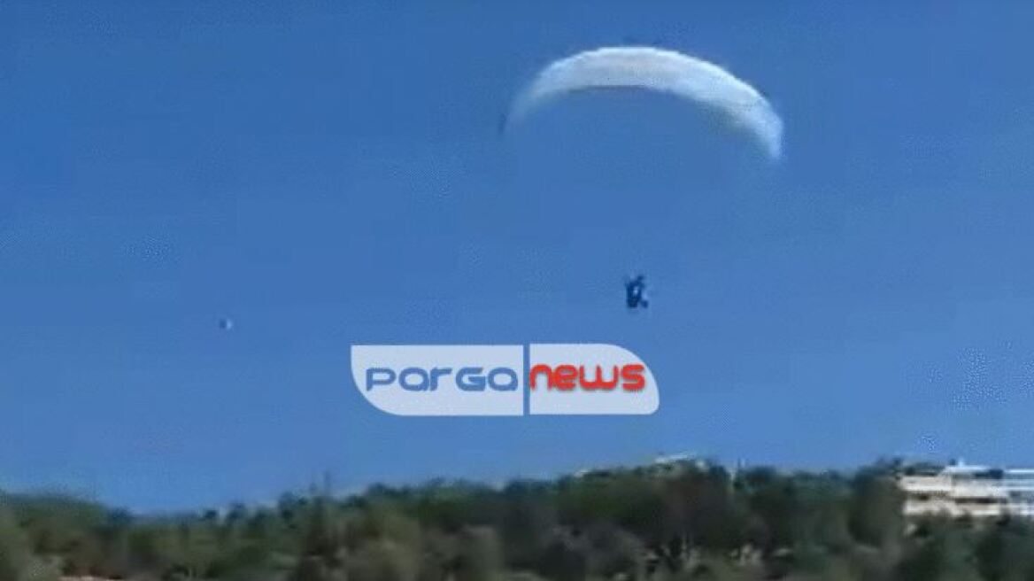 Πάργα: Τρομακτική πτήση για αλεξιπτωτιστή πλαγιάς - Δείτε πώς προσγειώθηκε σε παρμπρίζ αυτοκινήτου