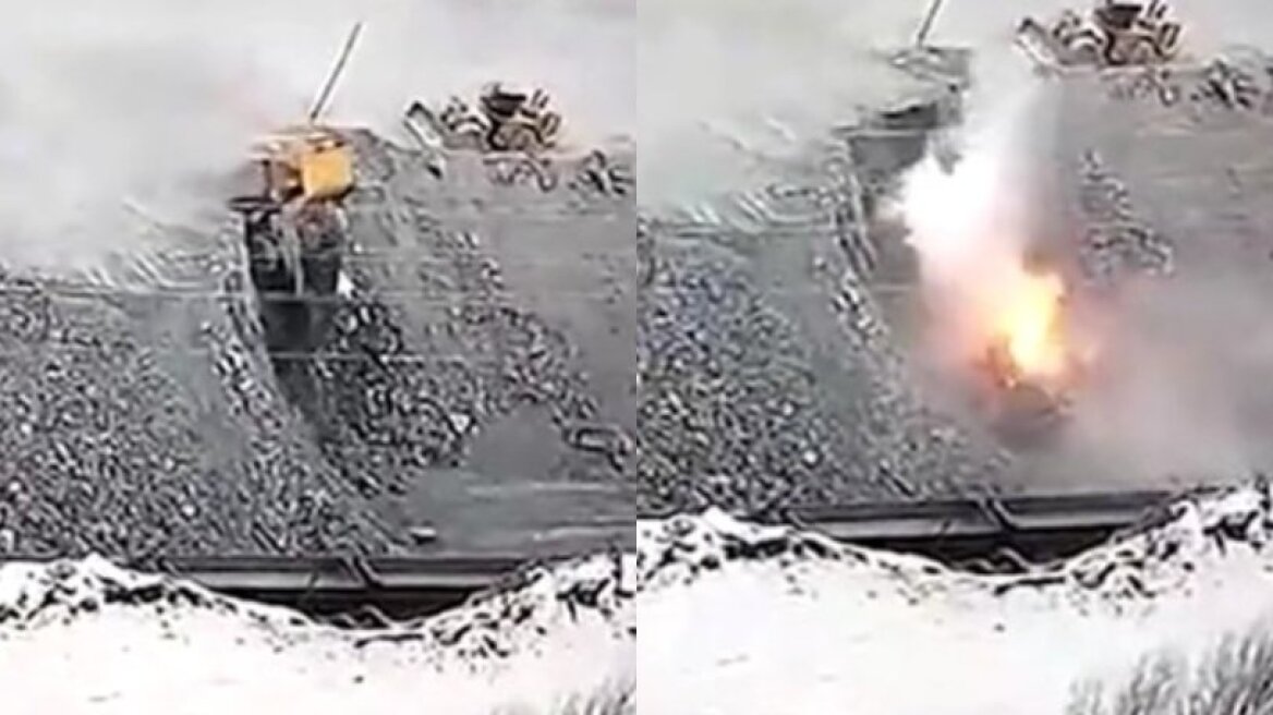 Φορτηγό 200 τόνων έπεσε από ύψος σχεδόν 24 μέτρων, τυλίχθηκε στις φλόγες και ο οδηγός σώθηκε!