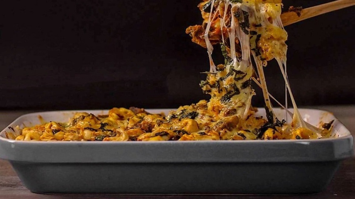 Τορτελίνια με τυρί και σπανάκι