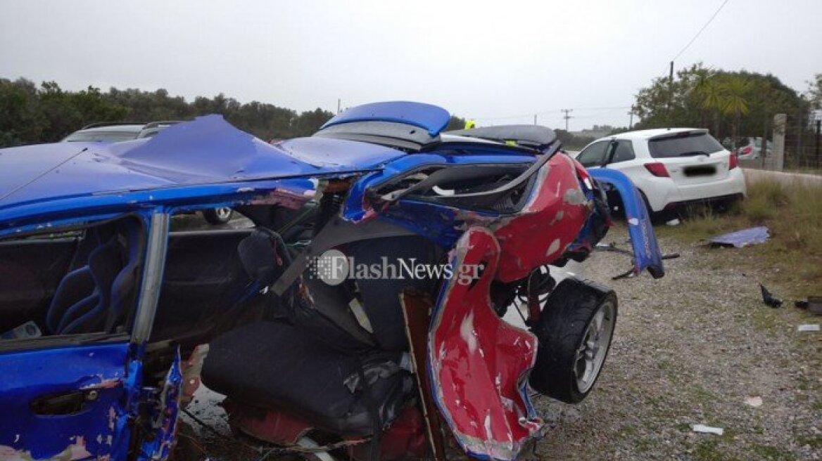 Σφοδρή σύγκρουση δυο οχημάτων στα Χανιά - Είχαν άγιο οι επιβαίνοντες