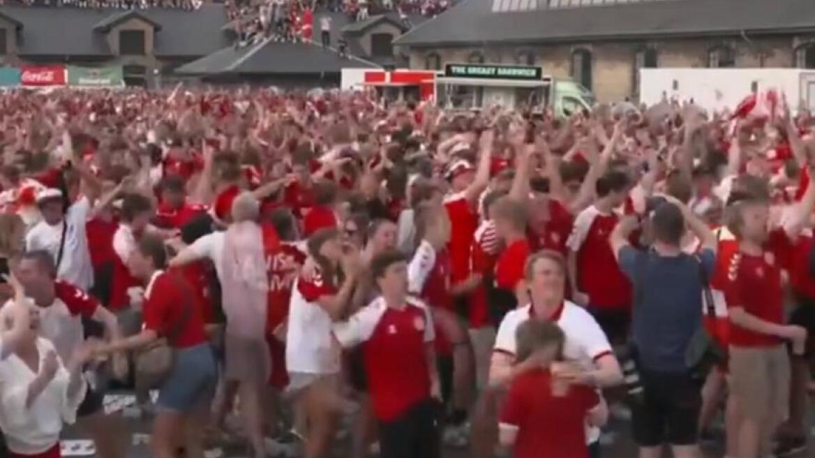 Κοπεγχάγη: Οι έξαλλοι πανηγυρισμοί των Δανών μετά την πρόκριση στα ημιτελικά του Euro 