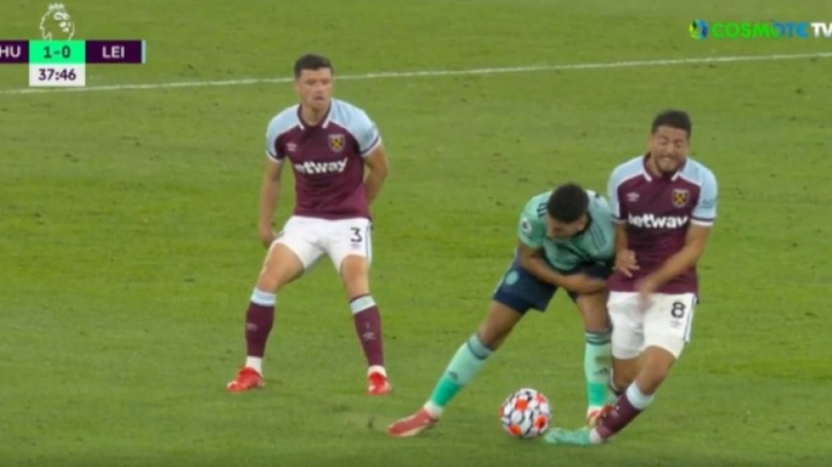 Γουέστ Χαμ - Λέστερ: Το «εγκληματικό» μαρκάρισμα του Αγιόθε στον Φορνάλς - Δείτε βίντεο