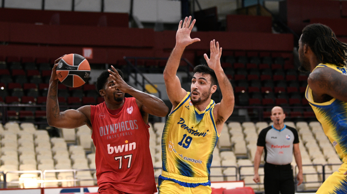 Ολυμπιακός-Περιστέρι 96-69: «Προπόνηση» χωρίς Σλούκα πριν την Μπασκόνια