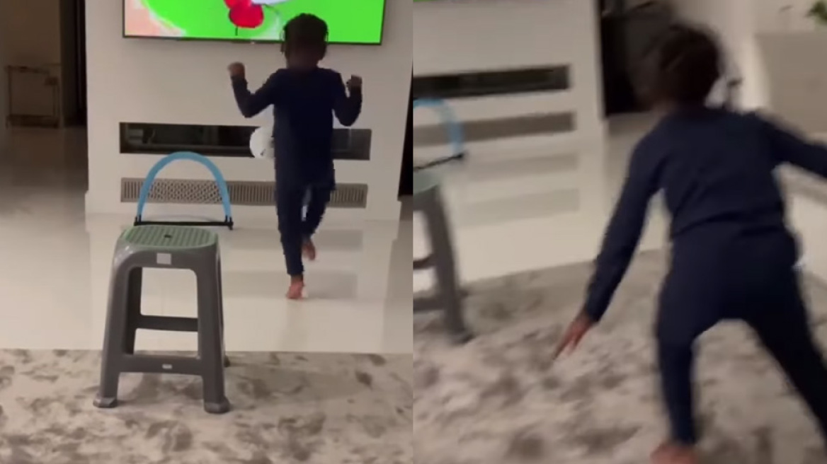 Ο γιος του Στέρλινγκ έχει το στυλ του μπαμπά του, αλλά πανηγυρίζει σαν τον Κριστιάνο - Δείτε βίντεο