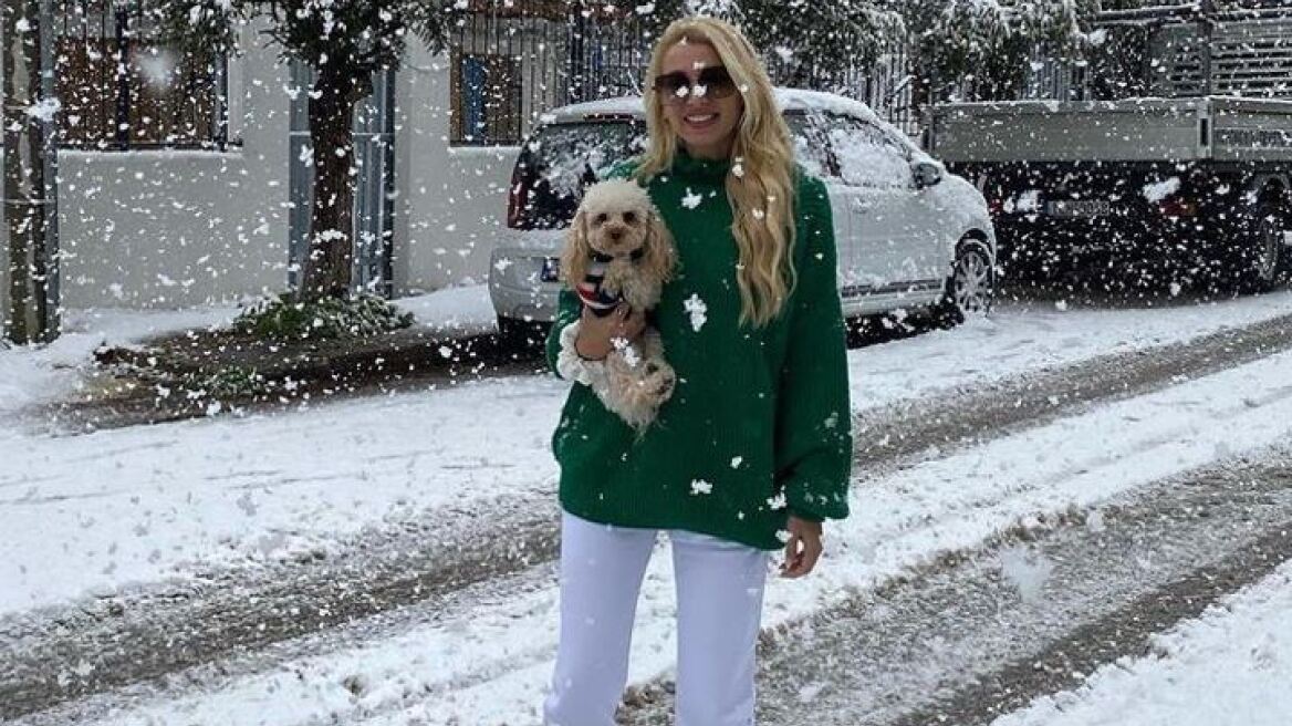 Η Κωνσταντίνα Σπυροπούλου βγήκε στα χιόνια, αλλά... δεν άντεξε πάνω από ένα λεπτό