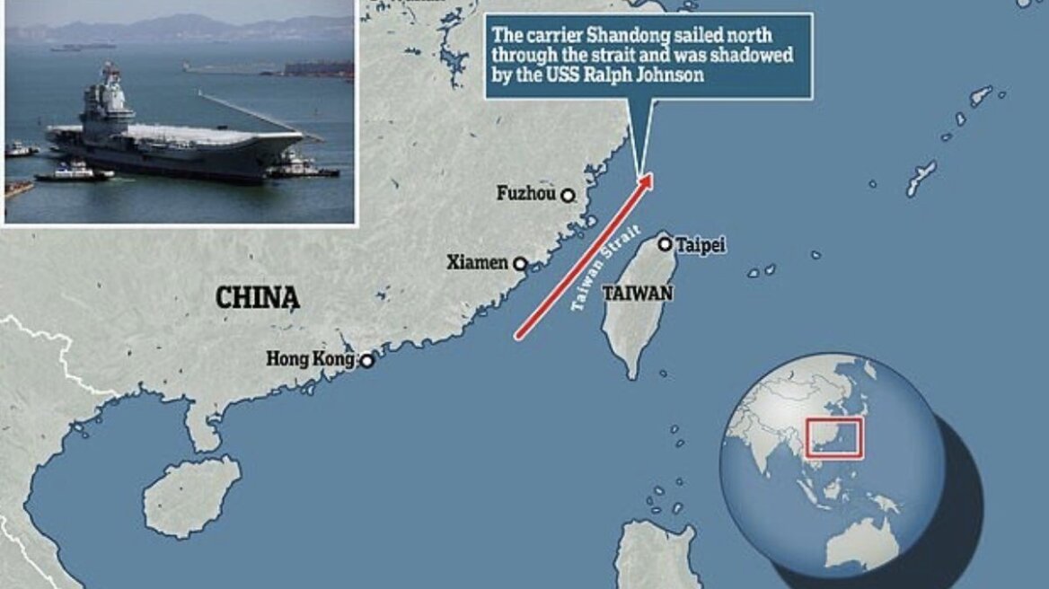 Κινεζικός στρατός: «Προκλητική» η διέλευση του αμερικανικού αντιτορπιλικού από τον Πορθμό της Ταϊβάν
