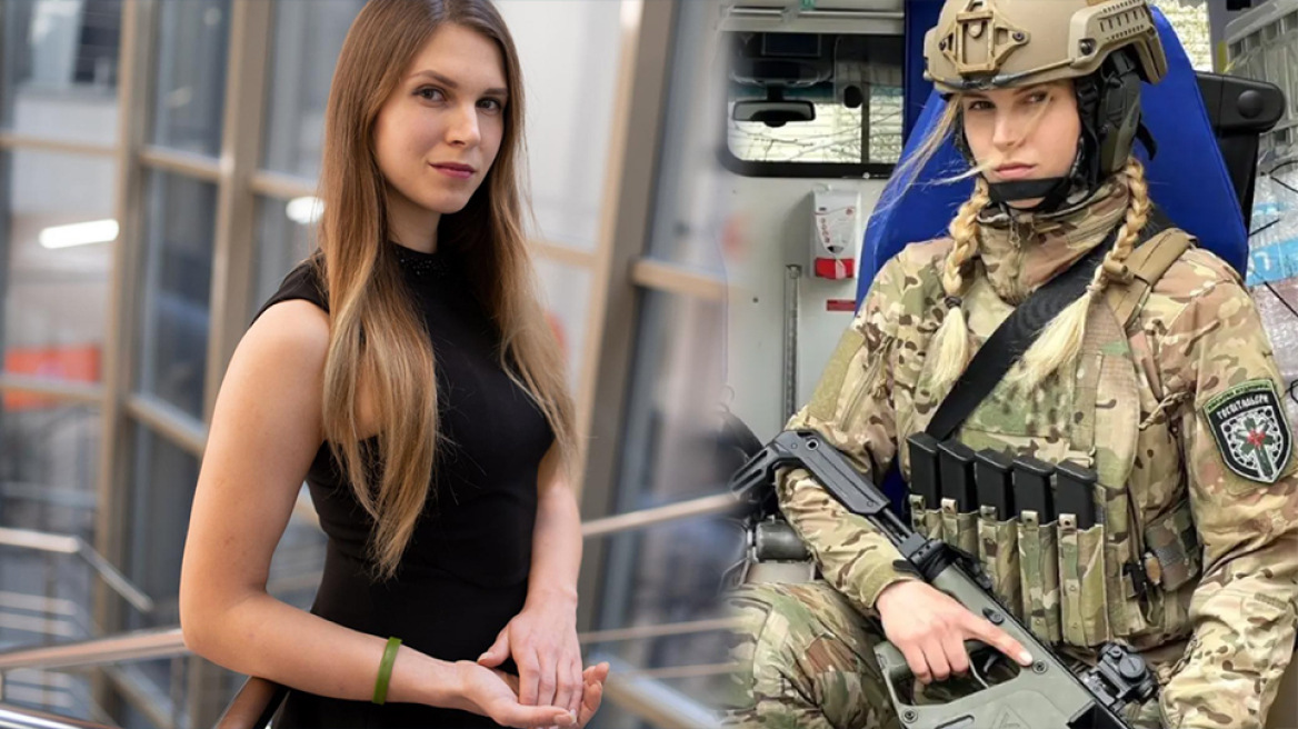 Πόλεμος στην Ουκρανία: Καλλονή Ουκρανή με το όπλο στα χέρια έτοιμη να πολεμήσει τους Ρώσους