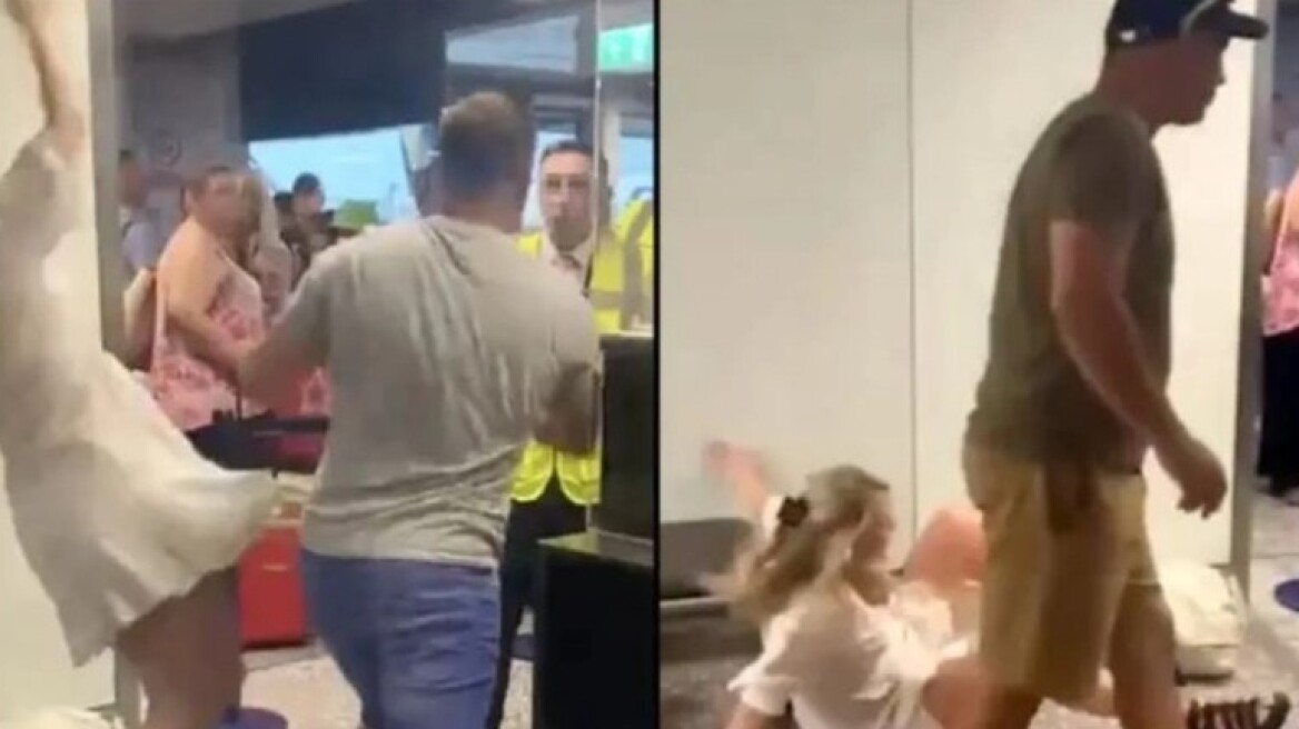 Μεθυσμένος επιβάτης στο Μπρίστολ πέταξε κάτω τη σύντροφό του με μια σπρωξιά και ξεκίνησε στις μπουνιές τους υπαλλήλους (vid)