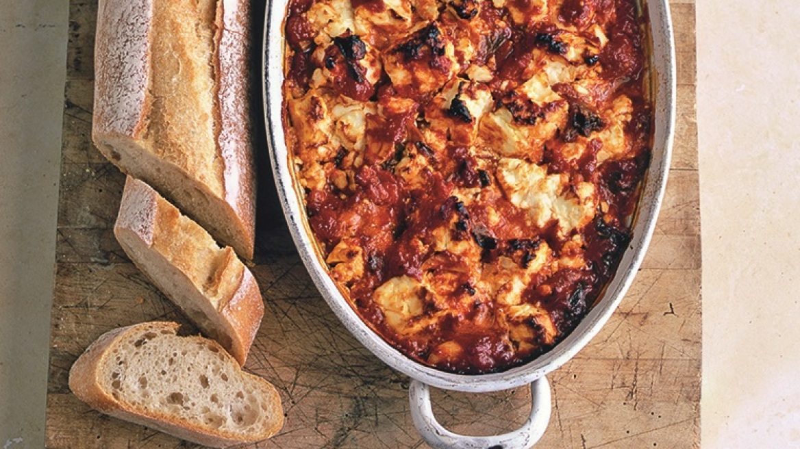 Φέτα ψητή µε ντοµάτα και ρίγανη