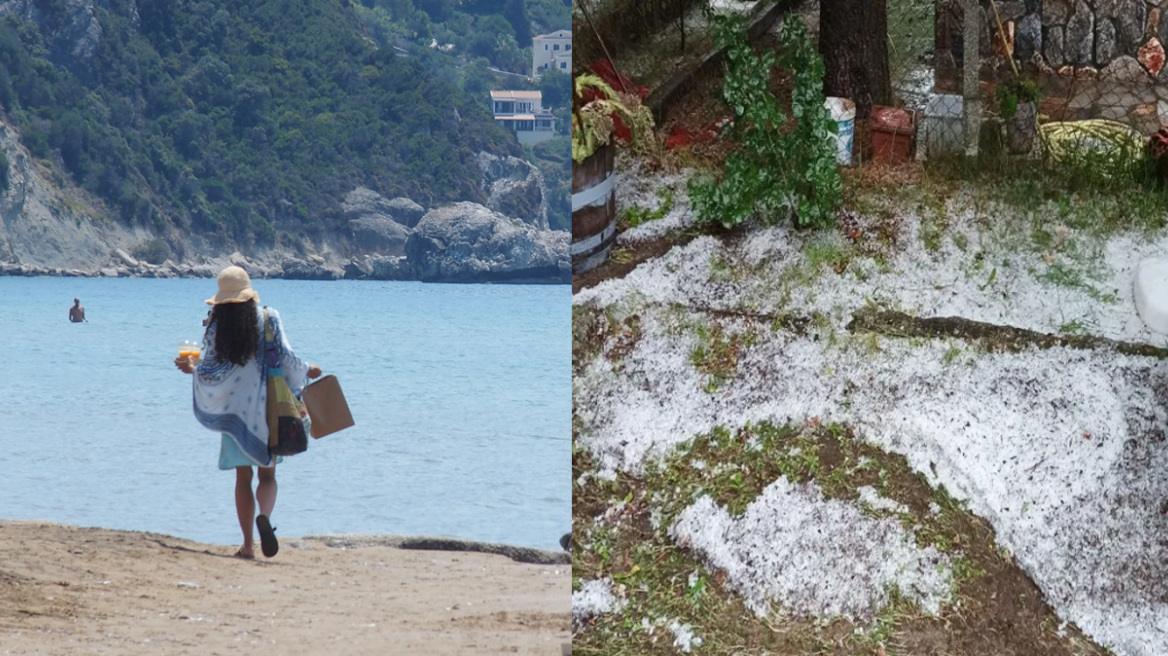 Καταιγίδα και χαλάζι στη Μακεδονία, ζέστη στην υπόλοιπη Ελλάδα