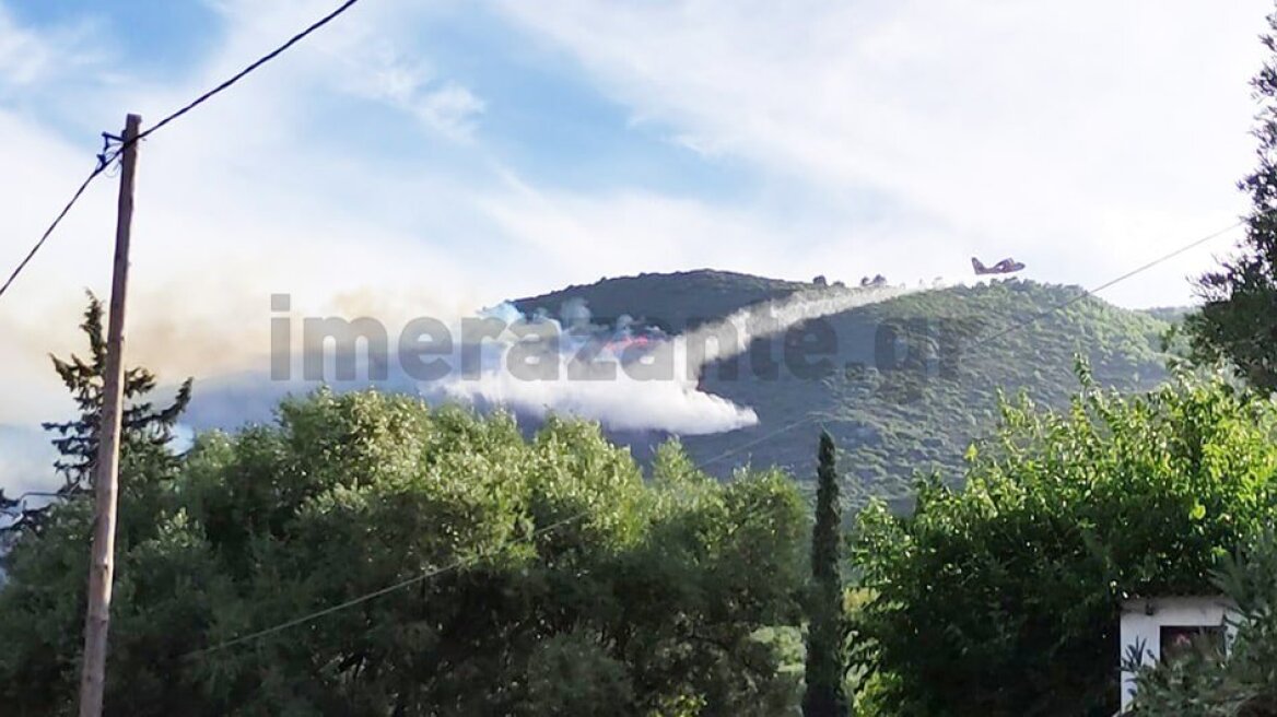 Φωτιά στη Ζάκυνθο - Επιχειρούν ισχυρές επίγειες και εναέριες δυνάμεις