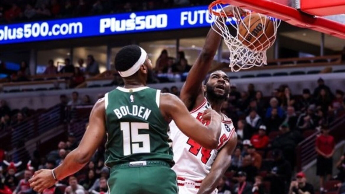 Μπουλς - Μπακς 127-104: Ήττα χωρίς Γιάννη και Θανάση, έπαιξε ο Κώστας για το Σικάγο