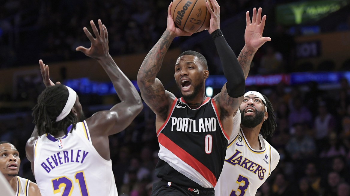 NBA: Ο Λίλαρντ οδήγησε στη νίκη τους Μπλέιζερς, 106-104 κόντρα στους Λέικερς - Δείτε βίντεο