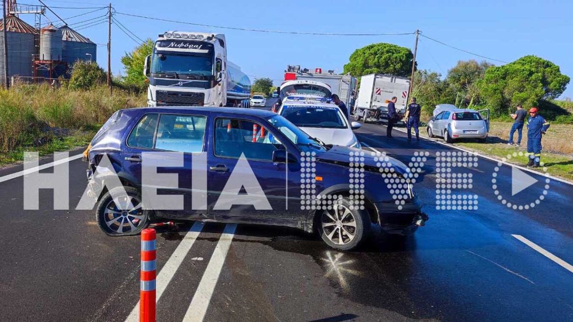 Σοβαρό τροχαίο στην Πατρών-Πύργου - Δυο τραυματίες μετά από καραμπόλα