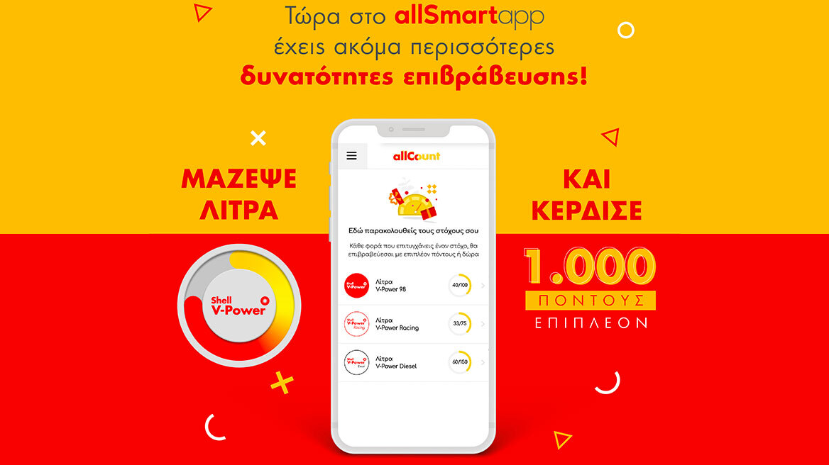 ΜΕ TO allCount ΟΛΑ ΤΑ ΛΙΤΡΑ ΜΕΤΡΑΝΕ ΣΤΑ ΠΡΑΤΗΡΙΑ SHELL