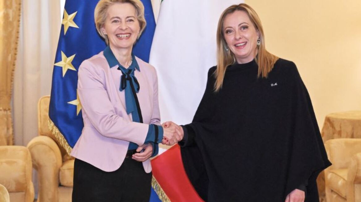 Ιταλία: Σε θετικό κλίμα η συνάντηση Μελόνι και Φον ντερ Λάιεν στην Ρώμη