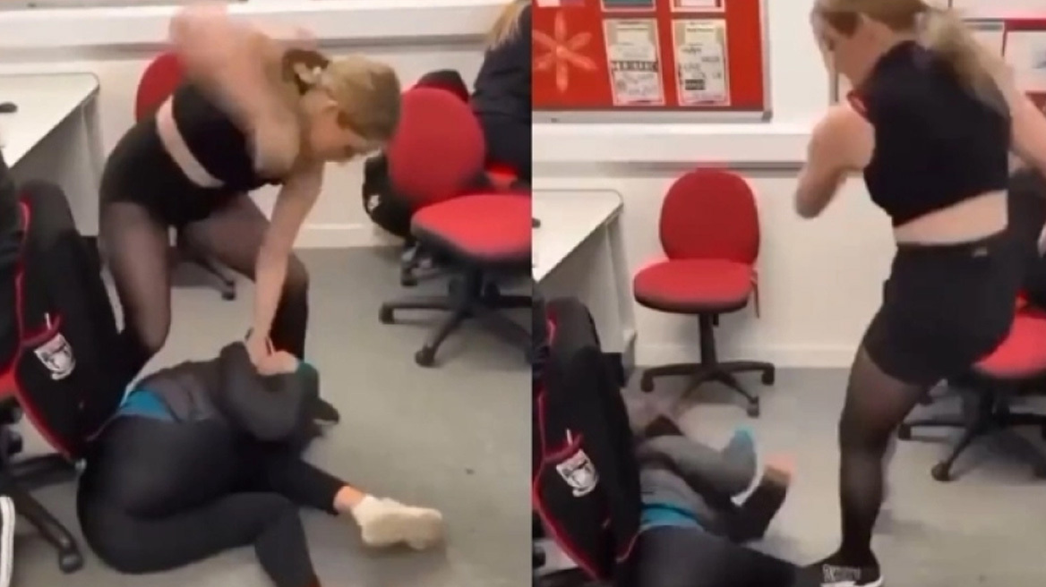 Σοκαριστικές εικόνες σε σχολείο στην Σκωτία: Χτυπούσε με μπουνιές και κλωτσιές την συμμαθήτρια της στο κεφάλι (vid)