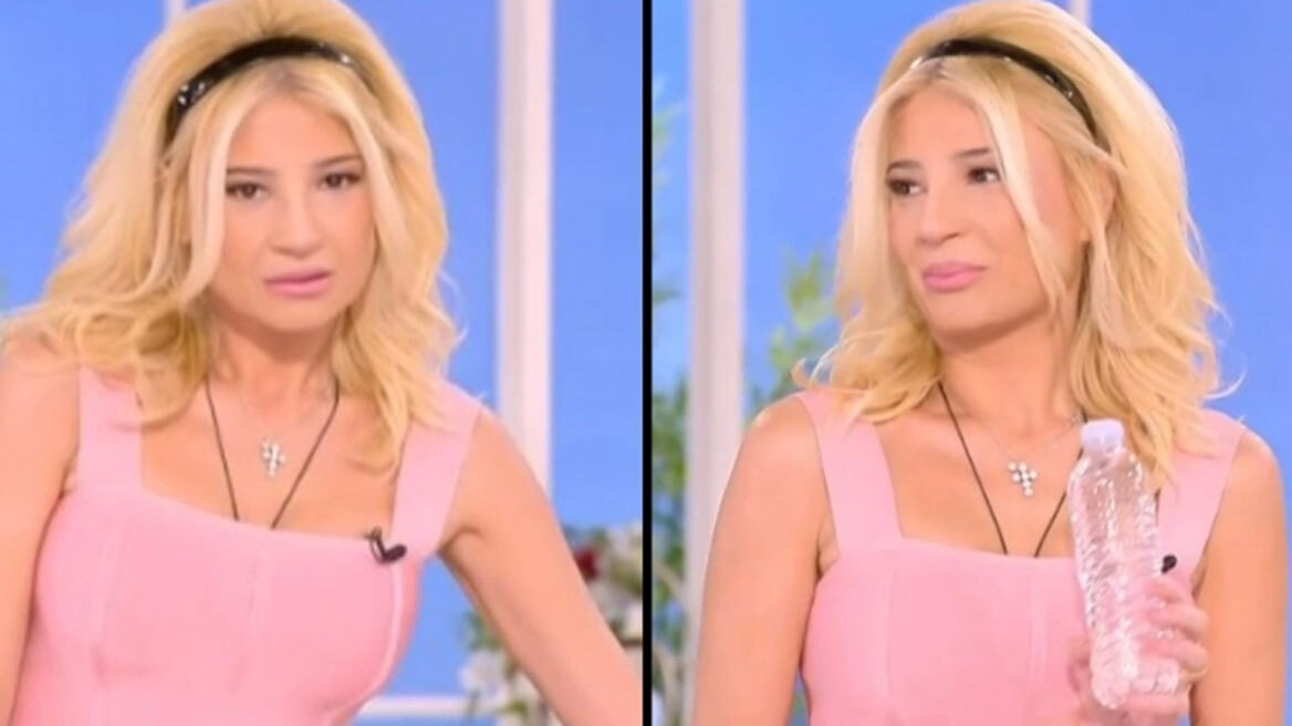 Παραλίγο ατύχημα στον ΣΚΑΙ: Η Σκορδά πήγε να κάτσει πάνω σε μπουκάλι με νερό