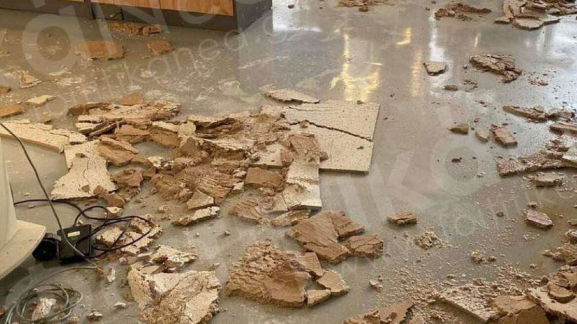 ΑΠΘ: Κατέρρευσε οροφή στην Οδοντιατρική - «Καλοριφέρ υπέστη διαρροή» λέει ο πρύτανης (φωτογραφίες)